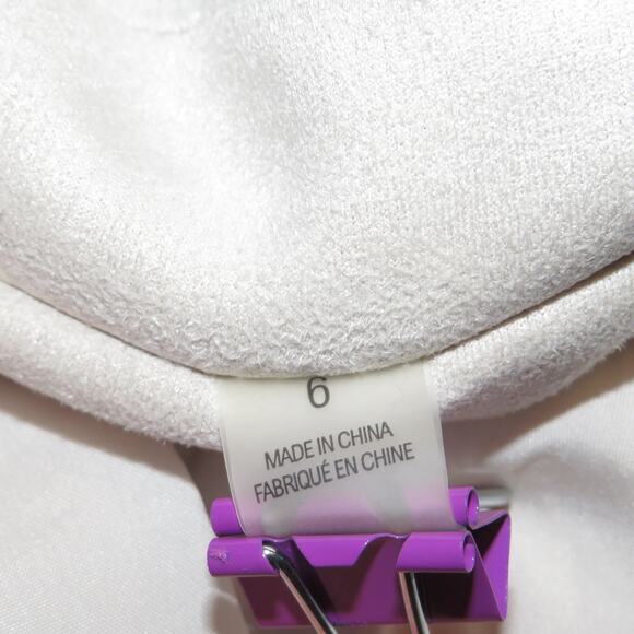 T Tahari White Faux Suede Double Breasted Tailored Blazer Jacket - Picture 8 of 10